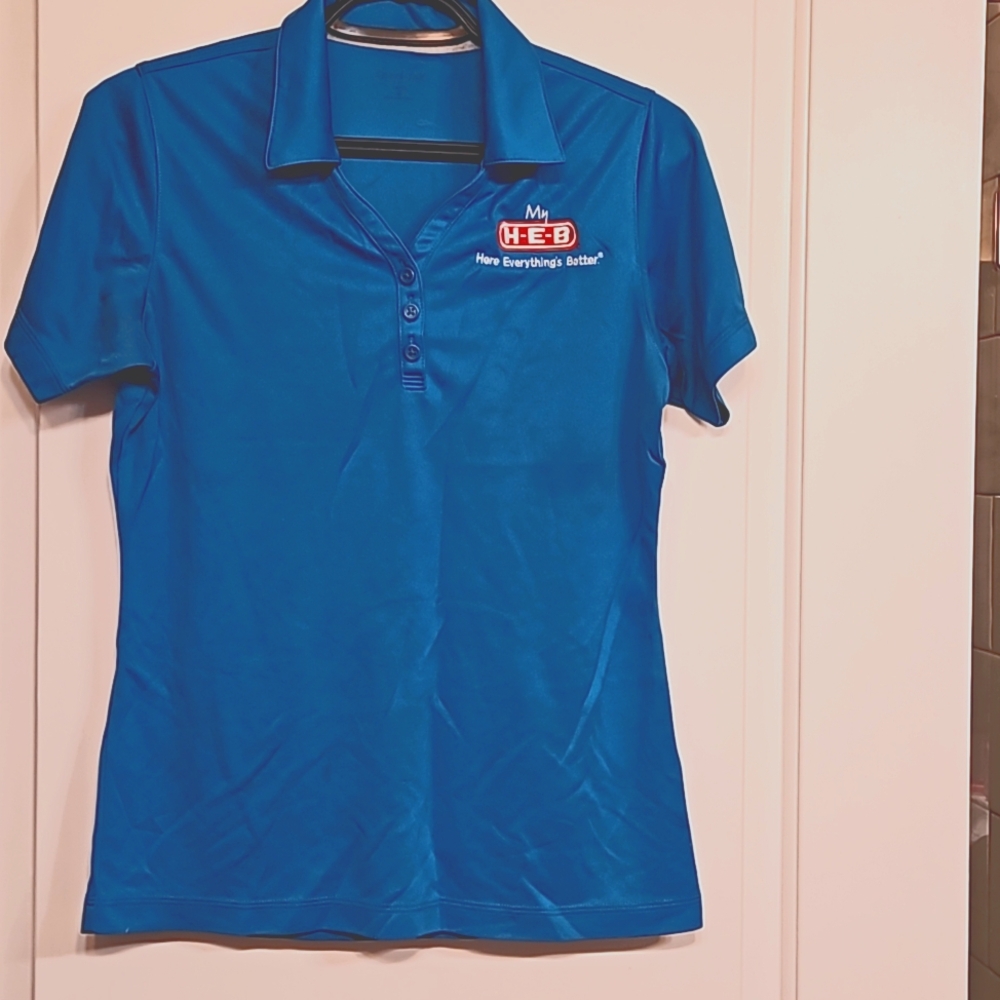 HEB Blue Manager uniform work shirt S by Sport Tek